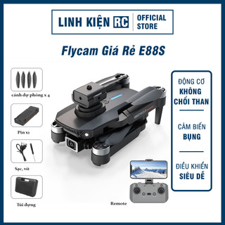 Flycam giá rẻ tập bay e88s - động cơ không chổi than siêu bền - cảm biến bụng giữ vị trí bay cực dễ