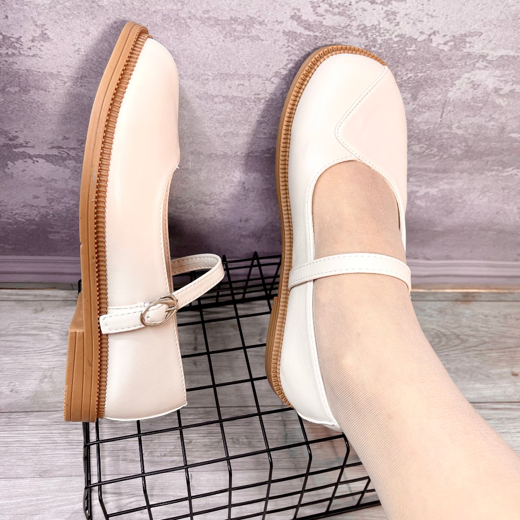 Giày nữ đế đốc vá mũi chất da mềm mũi tròn  TA18