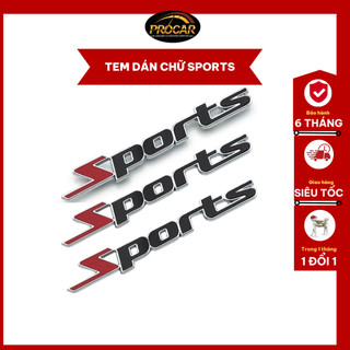 Tem dán chữ sport kim loại, tem kim loại không rỉ phong cách thể thao