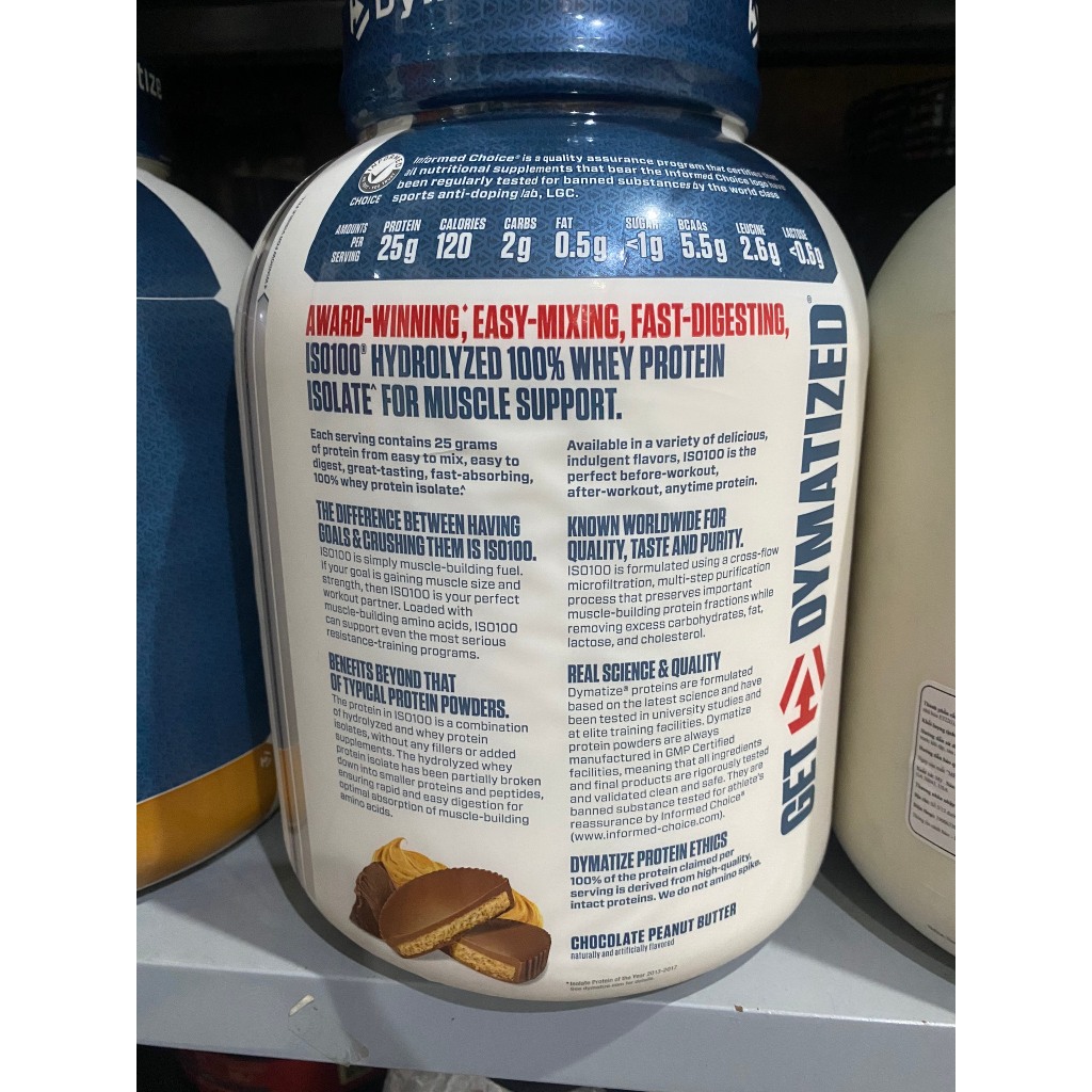 Bột đạm dinh dưỡng thể thao thể hình ISO100 HYDROLYZED 2.3KG hỗ trợ tăng cơ từ thương hiệu DYMATIZE
