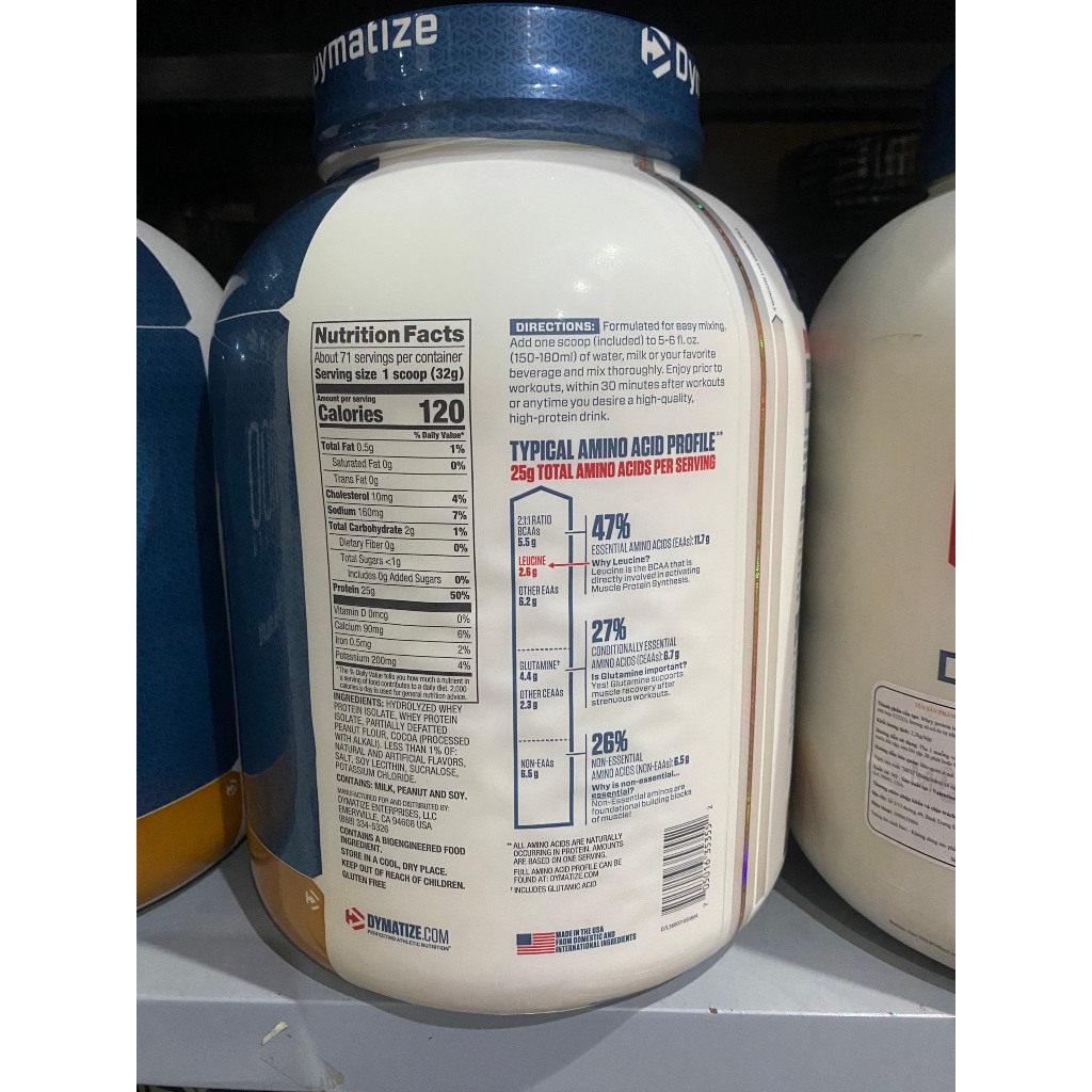 Bột đạm dinh dưỡng thể thao thể hình ISO100 HYDROLYZED 2.3KG hỗ trợ tăng cơ từ thương hiệu DYMATIZE