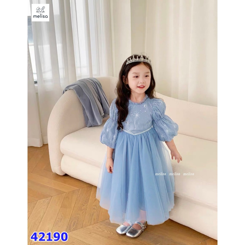 Đầm Melisa xanh bông tuyết