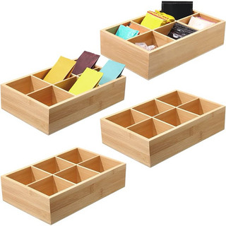 Khay gỗ tre chia ngăn đựng đồ đa năng
