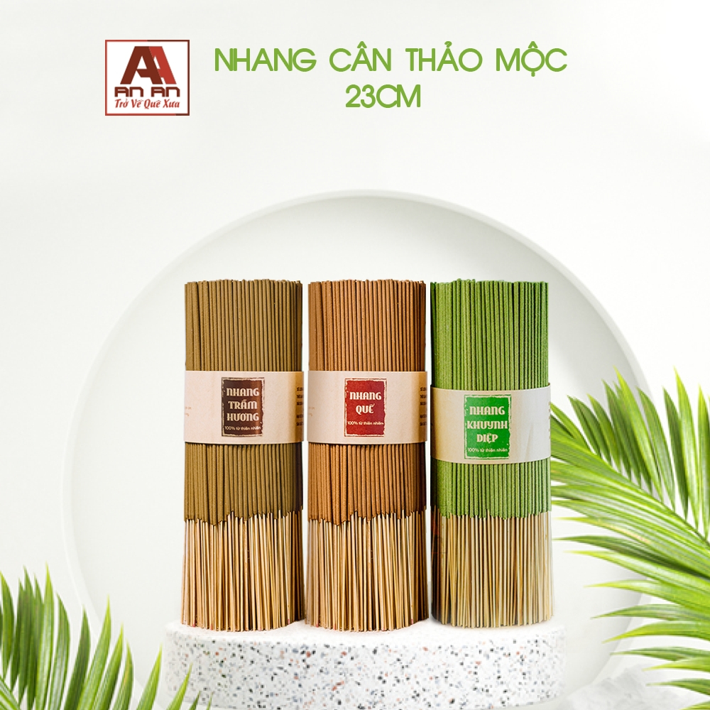 Nhang thơm thảo mộc 23cm (Quế - Diệp - Trầm hương,...) thơm dịu, ít khói, an toàn