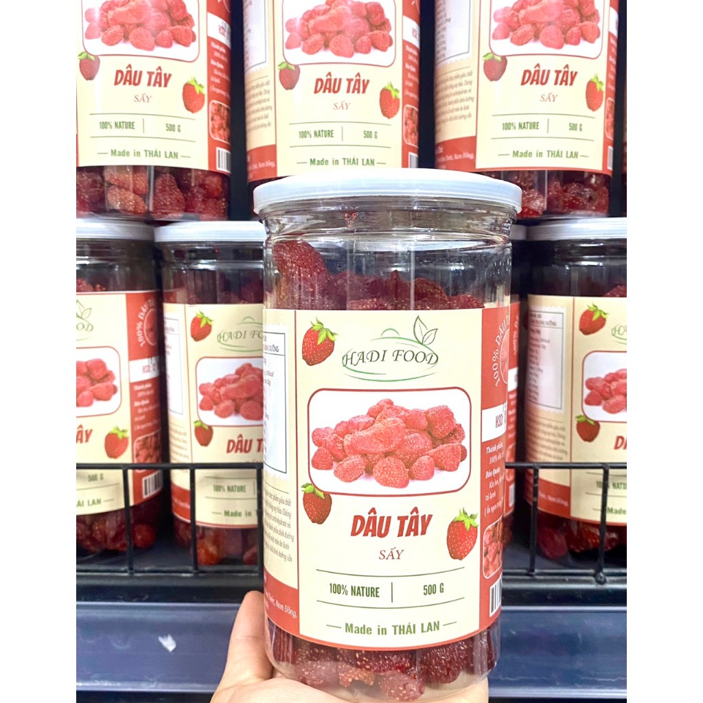 500g Dâu tây sấy deri HADIFOOD, Dâu tây Thái Lan sấy dẻo