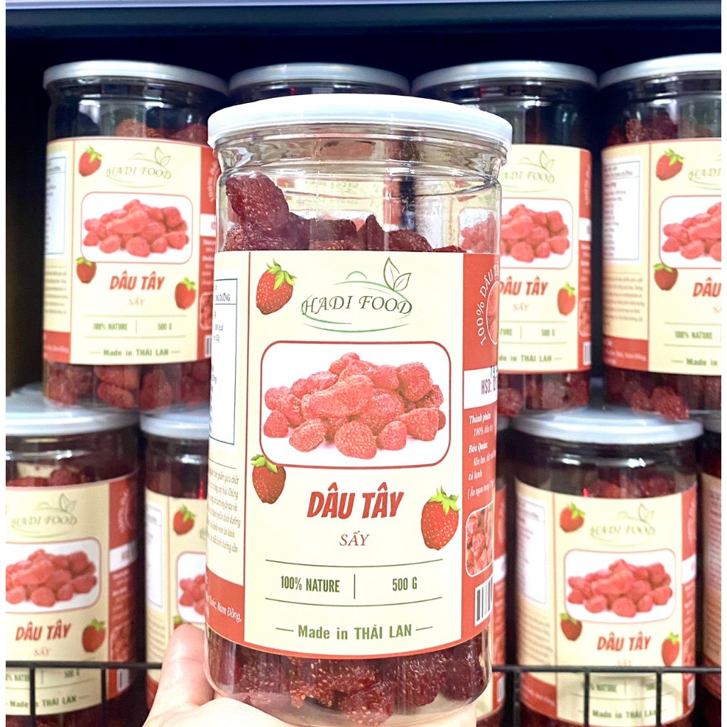 500g Dâu tây sấy deri HADIFOOD, Dâu tây Thái Lan sấy dẻo