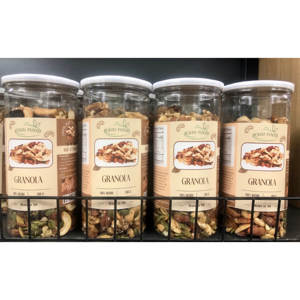 Granola siêu hạt HADIFOOD, ngũ cốc ăn kiêng không đường 500g