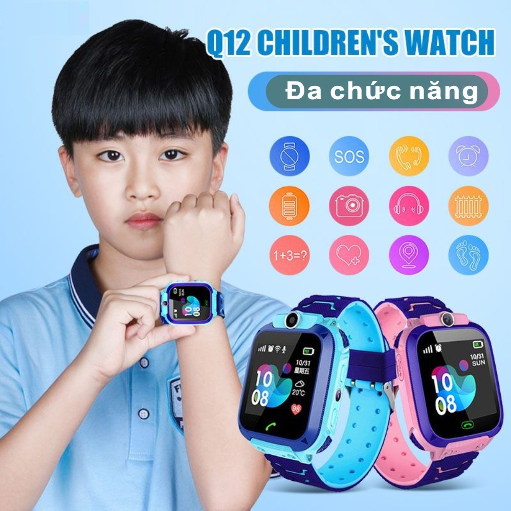 Đồng hồ thông minh Q12 Định vị Trẻ em Lắp sim Nghe gọi, SOS, Camera,1.44 inch Có Tiếng Việt