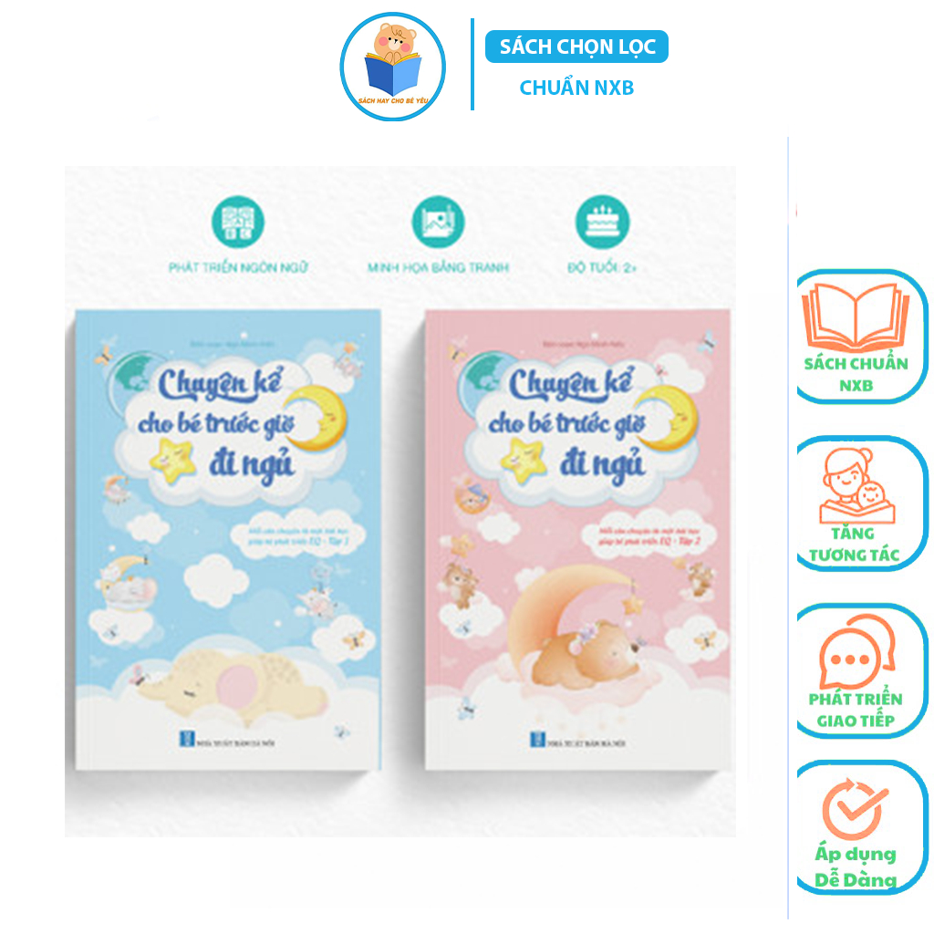 Sách - Combo 2 cuốn chuyện kể cho bé trước giờ đi ngủ - Những câu chuyện phát triển chỉ số EQ