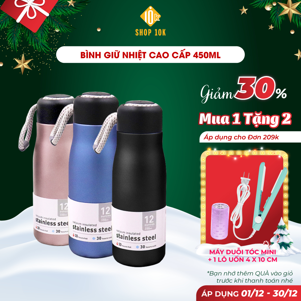 Bình giữ nhiệt mini cute, bình nước nhỏ gọn chất liệu inox 304 cao cấp không gỉ - 420ml