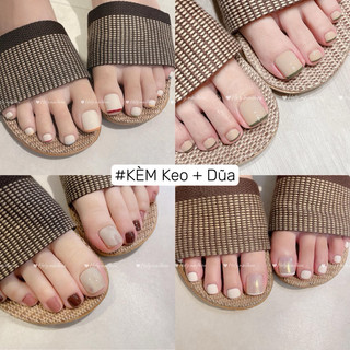 Nailbox by Hely - Móng chân giả sơn trơn, tráng gương vân nổi, fen đầu móng