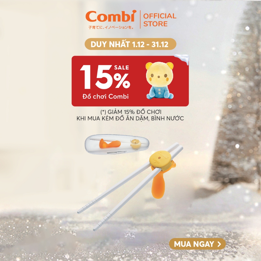 (DUY NHẤT THÁNG 12 - GIẢM 15% ĐỒ CHƠI MUA KÈM) Đũa tập ăn có hộp Combi