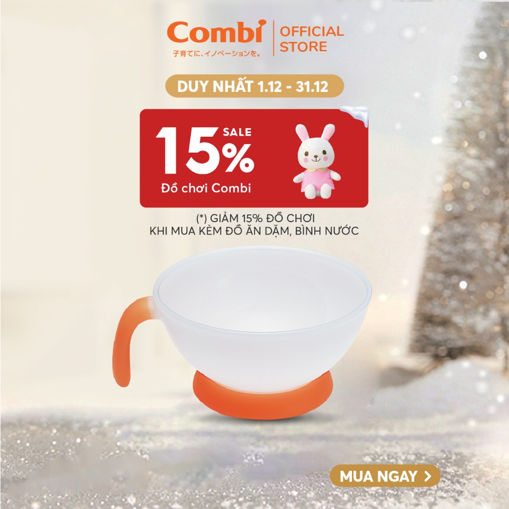 (DUY NHẤT THÁNG 12 - GIẢM 15% ĐỒ CHƠI MUA KÈM) Bát ăn em bé Combi Nhật Bản