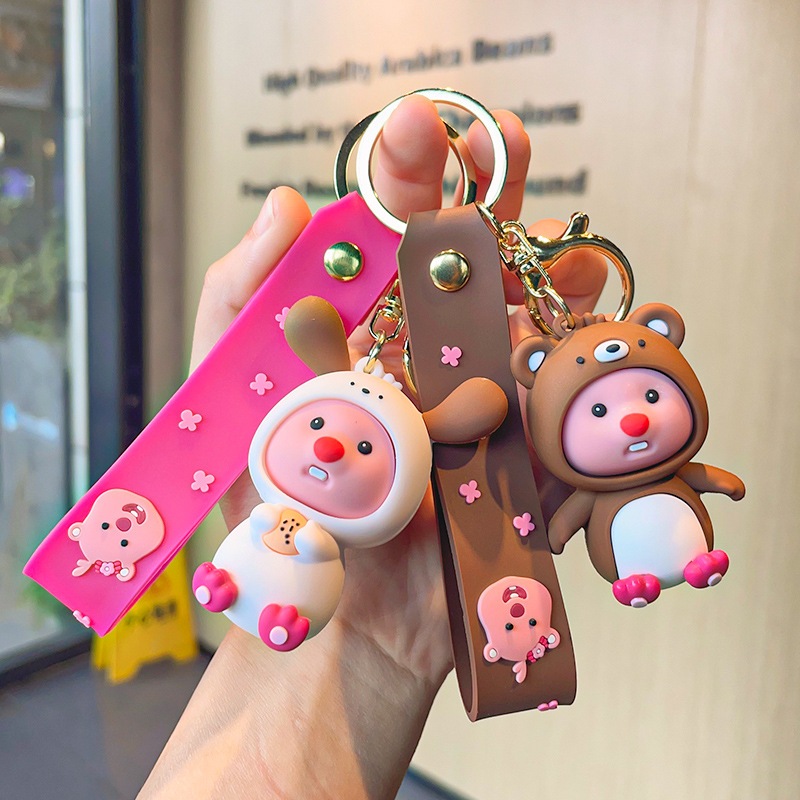 Móc khóa Loopy Hải ly Cosplay:Ong,Chó,gấu... biểu cảm dễ thương nhiều màu sắc Ráp làm quà tặng bạn bè, móc treo balo...