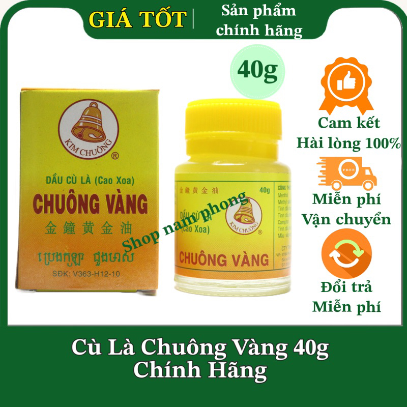 chính hãng Cù Là Chuông Vàng 40g Xoa Bóp Nhức Mỏi