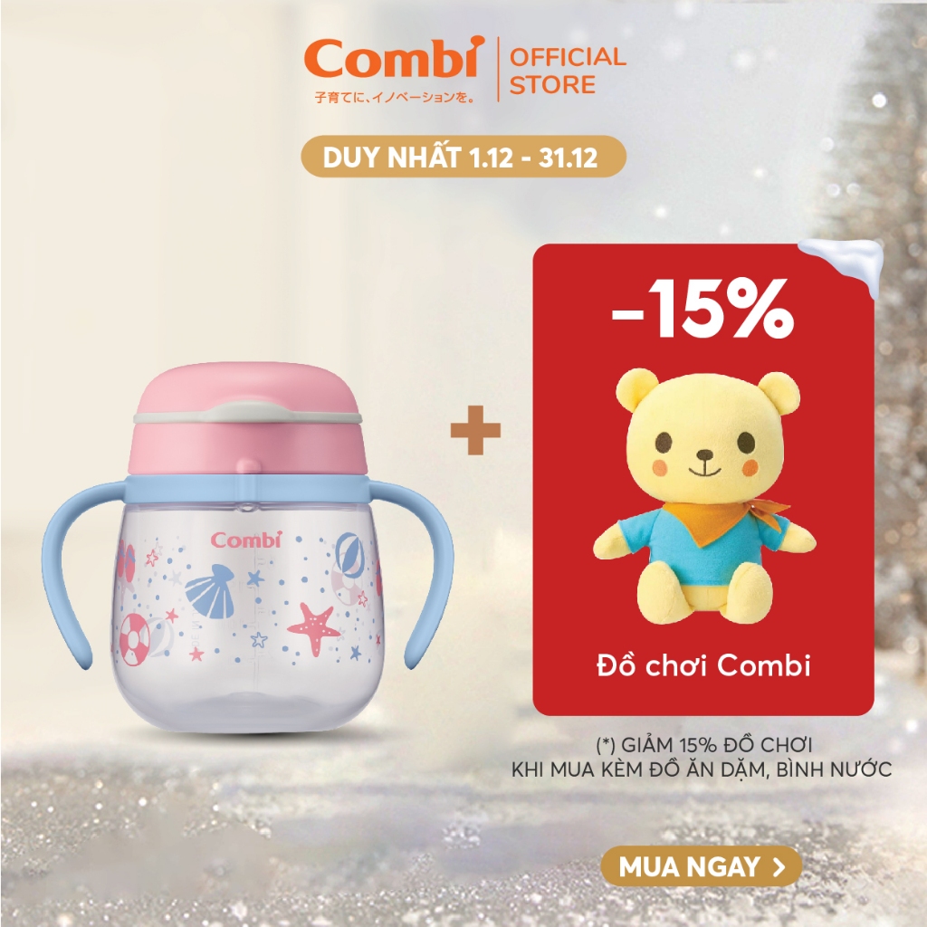 (DUY NHẤT THÁNG 12 - GIẢM 15% ĐỒ CHƠI MUA KÈM) Bình nước Combi LakuMug bước 5 dung tích 240ml Bãi biển