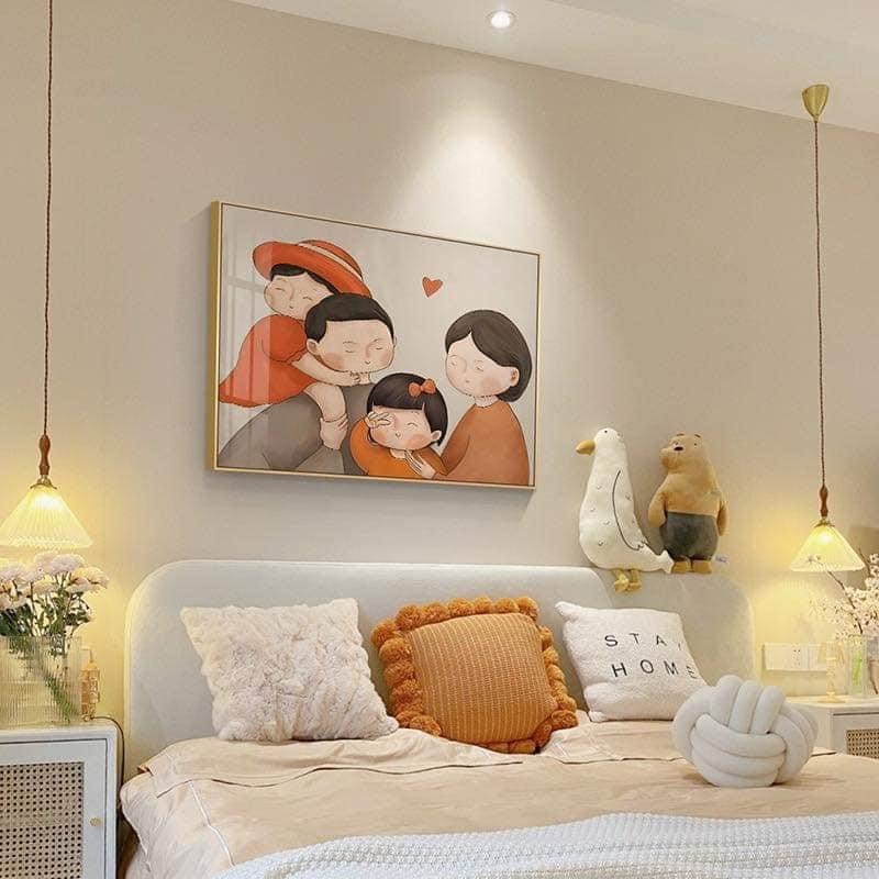Tranh gia đình tráng gương 5D cao cấp, phù hợp với từng nhà, xưởng tặng đinh móc treo chuyên dụng