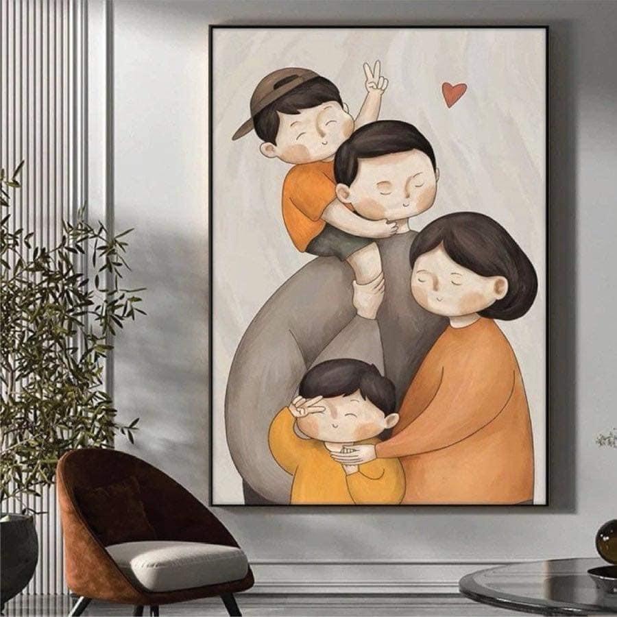 Tranh gia đình tráng gương 5D cao cấp, phù hợp với từng nhà, xưởng tặng đinh móc treo chuyên dụng
