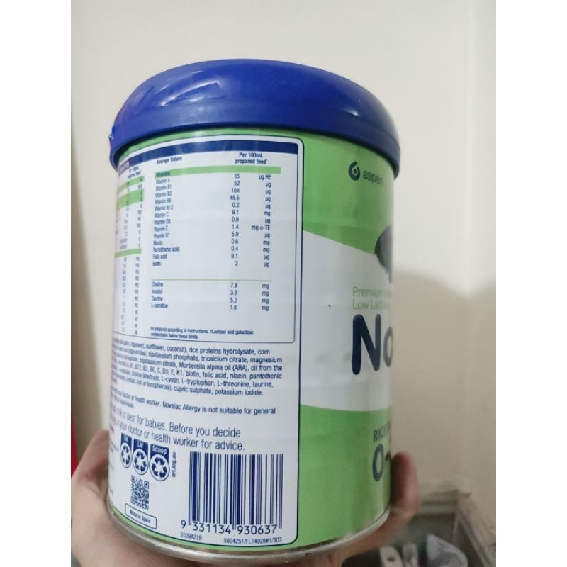 Date 2/2025) Sữa Novalac Allergy 800gr của úc cho bé di ứng sữa bò