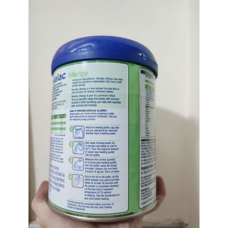 Date 2/2025) Sữa Novalac Allergy 800gr của úc cho bé di ứng sữa bò