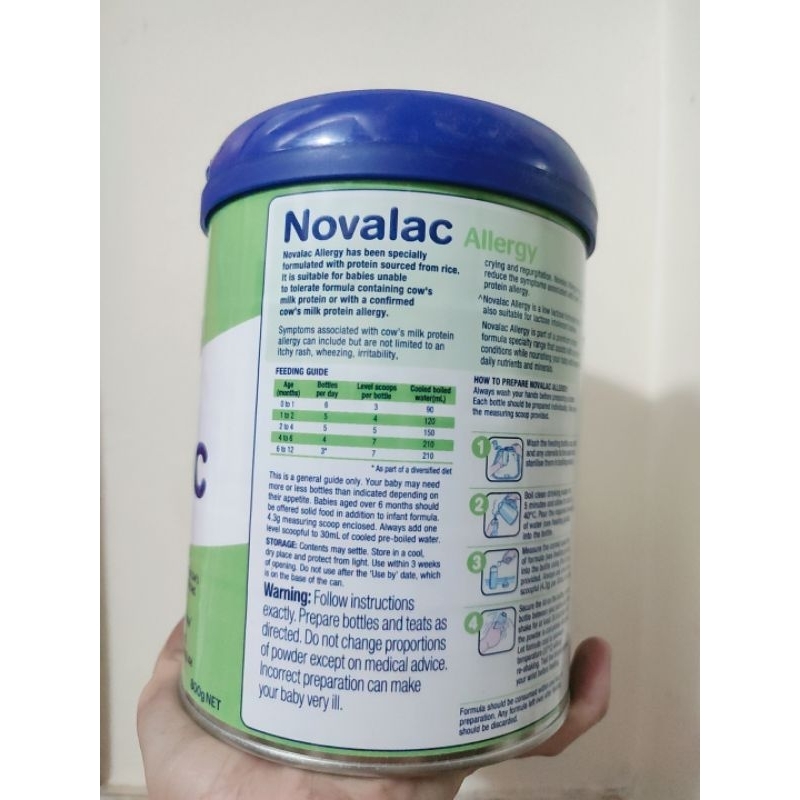 Date 2/2025) Sữa Novalac Allergy 800gr của úc cho bé di ứng sữa bò