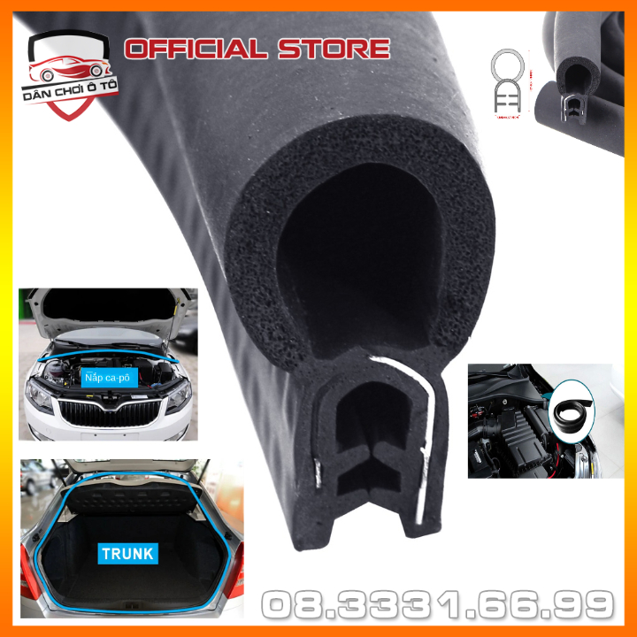 Gioăng cao su Chữ U lõi thép Nẹp viền Cửa Ô Tô Tải, Cốp Xe, Tủ Điện, Tủ Sắt Có Rãnh Khí, ron khung xe, khung cửa