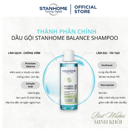 Dầu gội sạch gàu và giảm ngứa da đầu Stanhome Family Expert Balance Shampoo 200ml