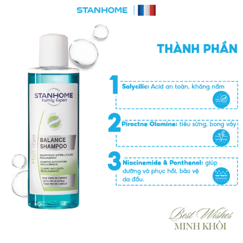 Dầu gội sạch gàu và giảm ngứa da đầu Stanhome Family Expert Balance Shampoo 200ml