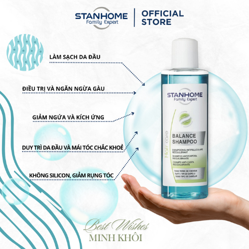 Dầu gội sạch gàu và giảm ngứa da đầu Stanhome Family Expert Balance Shampoo 200ml