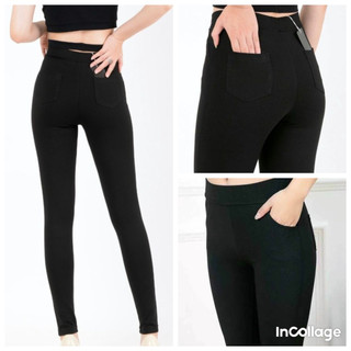 Quần Legging Nữ Dài Nâng Mông Cạp Cao Xuất Co Giãn 4 túi Chất Vải Cotton Quần Legiing Nữ Tập Gym mặc đi học đi công sở
