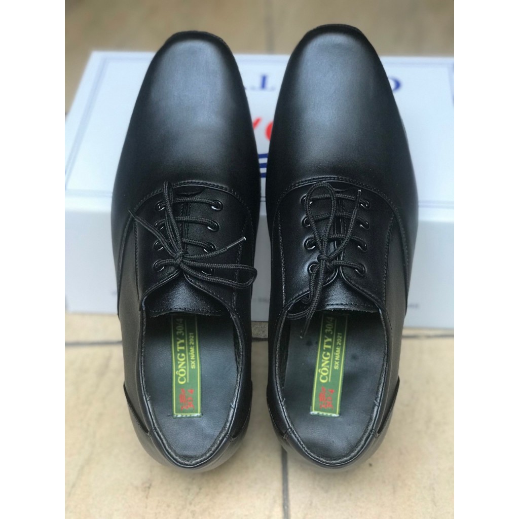 GIÀY DA NAM CÔNG SỞ MÃ 407 - Da Thật 100%, Có Khâu Đế, Bảo hành 12 tháng