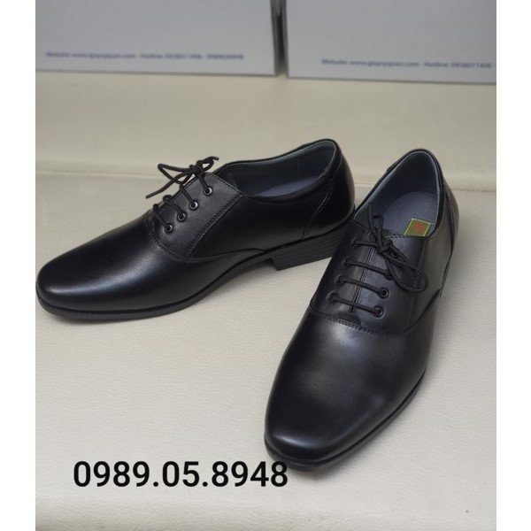 GIÀY DA NAM CÔNG SỞ MÃ 407 - Da Thật 100%, Có Khâu Đế, Bảo hành 12 tháng