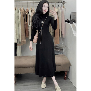 Đầm Len Cổ 3P Kèm Tag X Dáng Xoè Nhẹ Thiết Kế Mới Siêu Sang