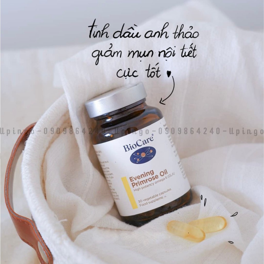 Tinh dầu hoa anh thảo Biocare Evening Primrose Oil 30 viên - UK