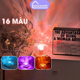 Đèn LED Trang Trí Phòng Ngủ Automatik, Đèn Ngủ Để Bàn Decor Mini Phòng Khách Chill Gợn Sóng 16 Màu
