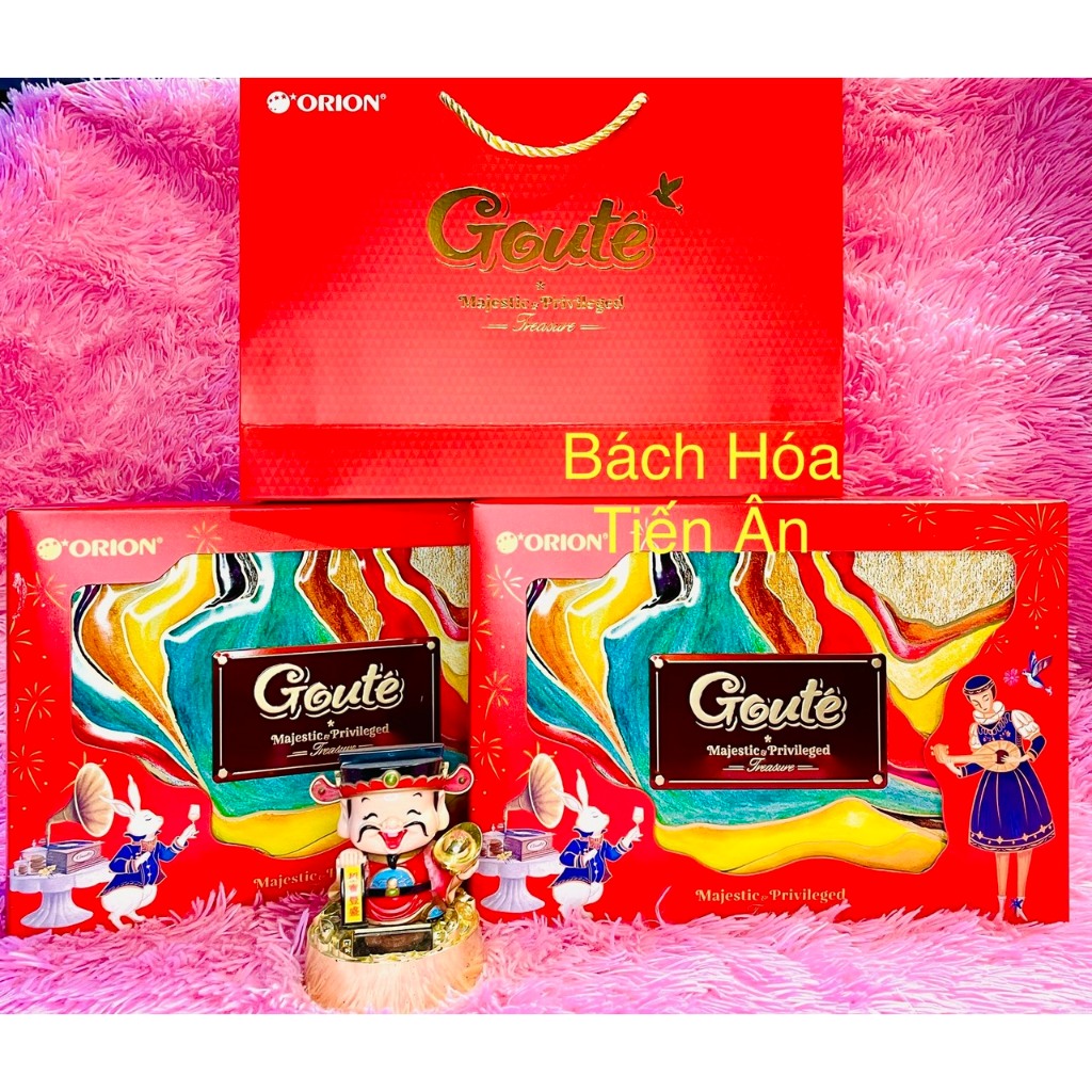 Bánh Goute' "Đặc Quyền" Mè giòn tan  Hộp Thiếc 475,2g( bán chạy )  Tết 2024 có túi xách