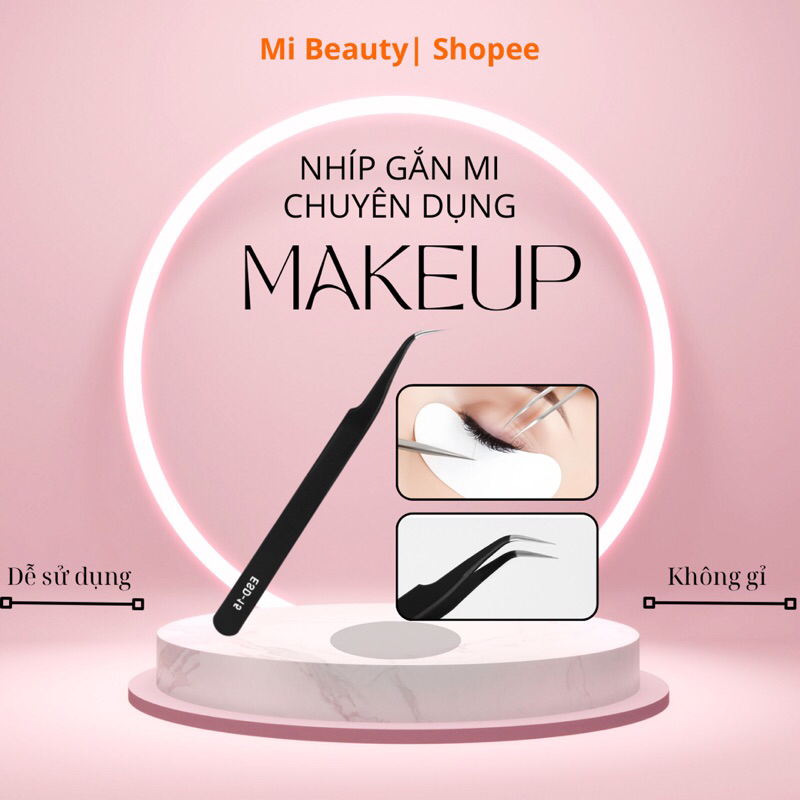 Nhíp Gắn Mi Chuyên Dụng Đầu Cong Không Gỉ