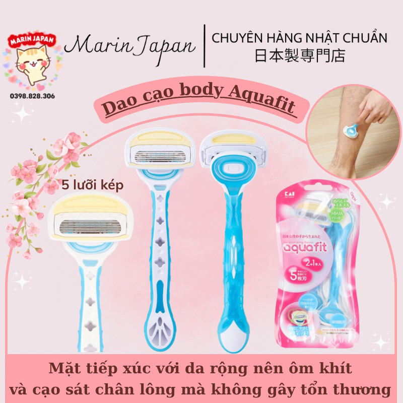 (Hàng Nhật,Hàng sịn sò) Dao chuyên dụng cao cấp cạo lông Body hãng KAI Aquafit hàng nội địa Nhật Bản