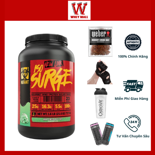 Mutan Iso Surge 1.6Lbs (720g) Whey Protein Isolate Hỗ Trợ Phục Hồi Và Phát Triển Cơ Bắp Từ Canada