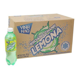 Thùng 24 chai nước khoáng chanh Lemona có ga 500ml