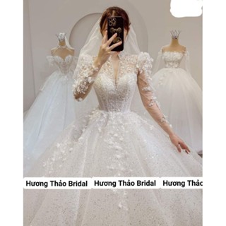 Váy cưới, váy đi tiệc, váy đi bàn dành cho các cô dâu thích kiểu váy cưới dài tay