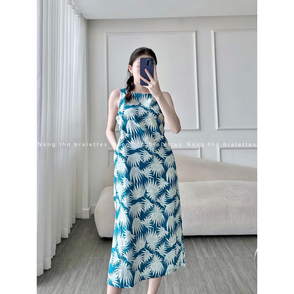 Đầm linen tưng dáng bí