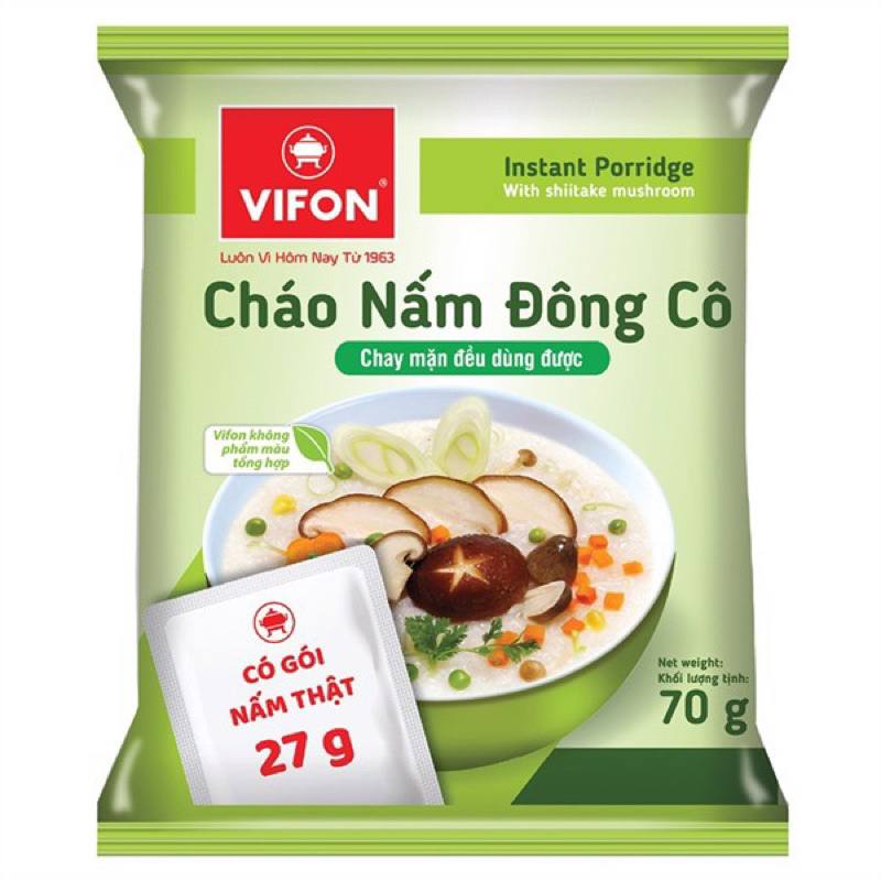 Thùng cháo nấm đông cô Vifon 50 gói 70g có gói nấm 27g