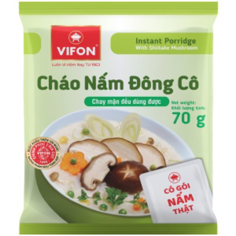 Thùng cháo nấm đông cô Vifon 50 gói 70g có gói nấm 27g
