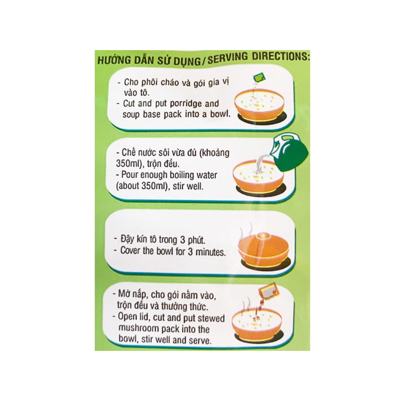 Thùng cháo nấm đông cô Vifon 50 gói 70g có gói nấm 27g