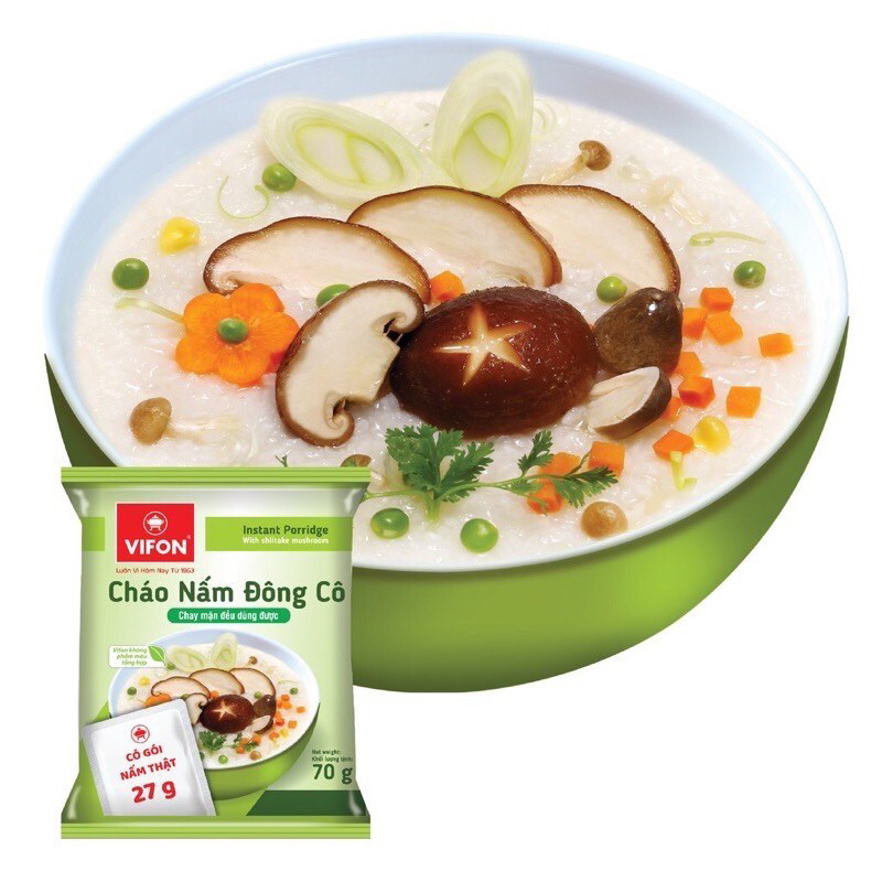 Thùng cháo nấm đông cô Vifon 50 gói 70g có gói nấm 27g