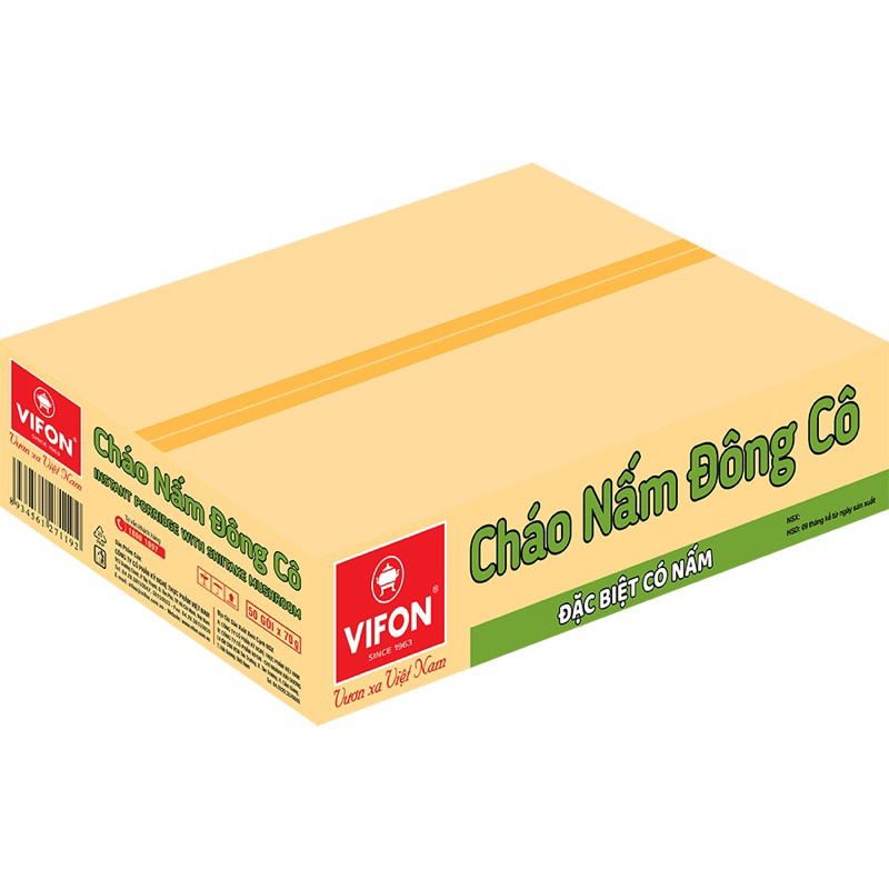Thùng cháo nấm đông cô Vifon 50 gói 70g có gói nấm 27g