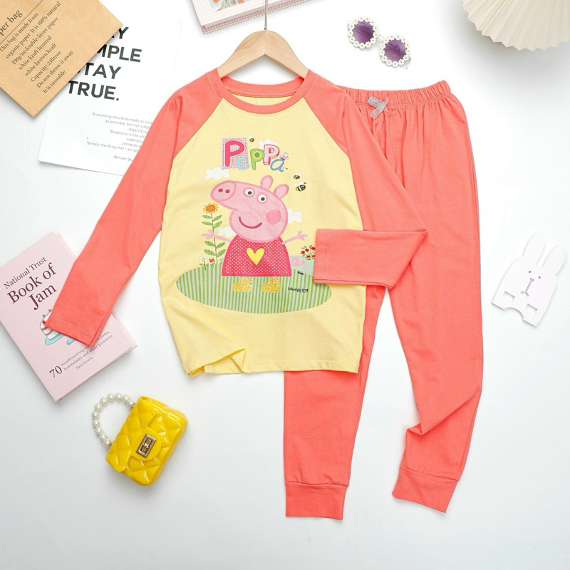 Bộ dài bé gái thun cotton size 16-45kg
