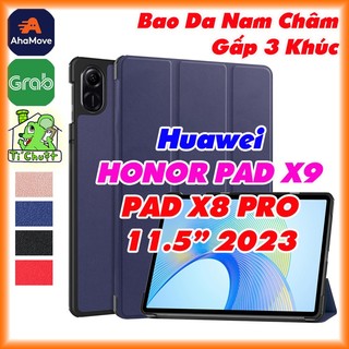 [Ảnh Thật] Bao da Huawei HONOR PAD X9 / X8 PRO 11.5" 2023 Gấp 3 Khúc Lưng Cứng Có Nam Châm