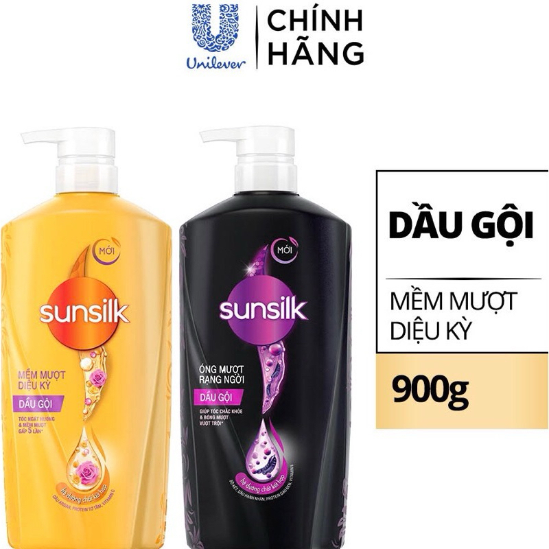[Chính Hãng]Dầu Gội Sunsilk 2 Màu Đen Vàng Siêu Mượt Tóc Chai 650g/900g Giá Rẻ